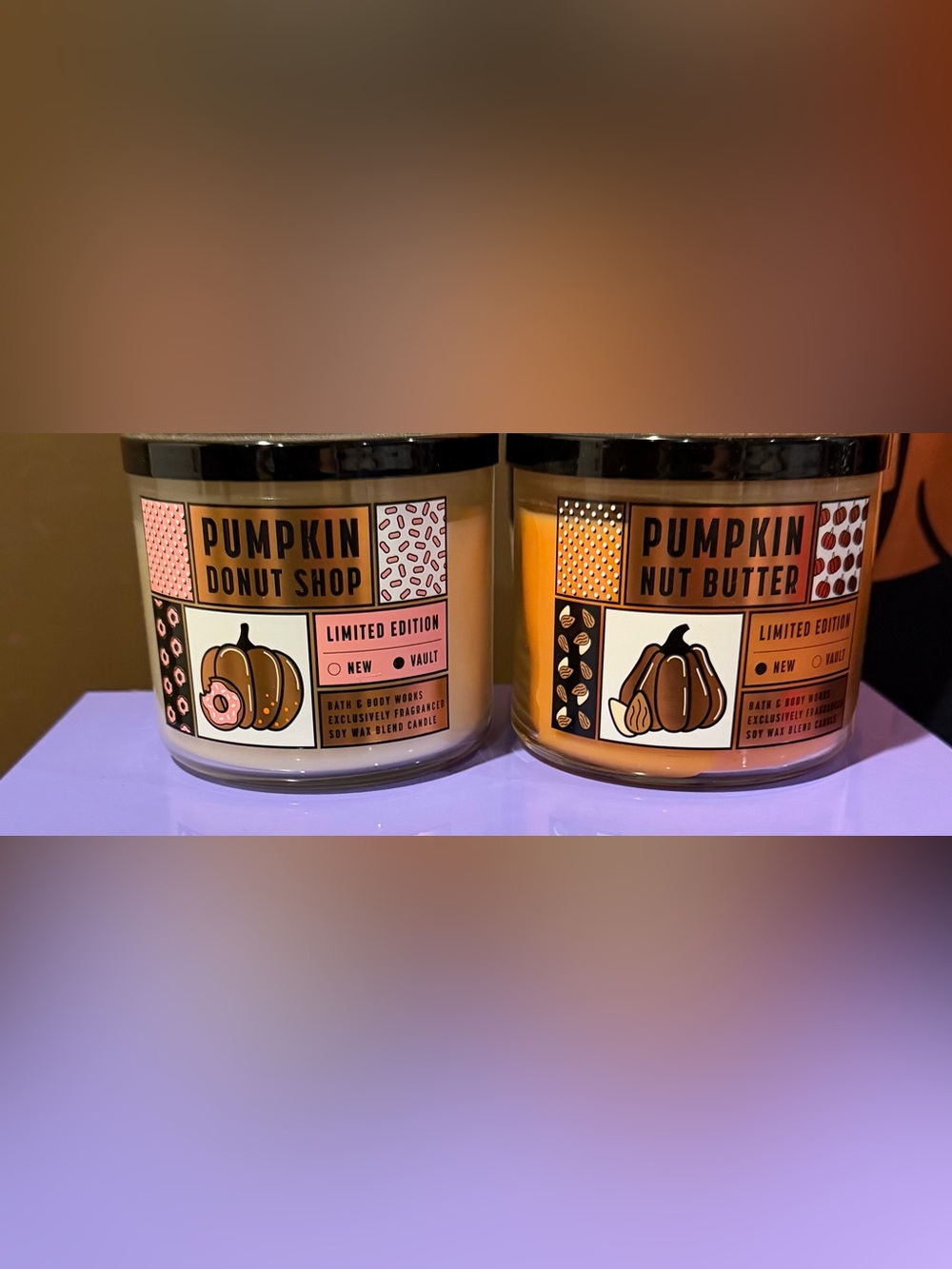 Bath & Body Works limited edition 3 wick candle Pumpkin Donut Shop & Nut Butter